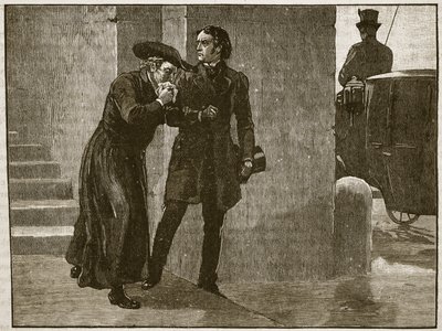 Pío IX abandonando el Vaticano disfrazado, 1848, ilustración de Cassells Illustrated History of England de English School