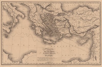 Lugares mencionados en los Hechos de los Apóstoles, ilustrando los viajes de San Pablo (grabado) de English School