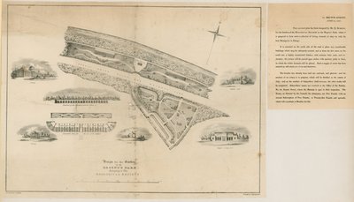 Plan para los Jardines Zoológicos, Regents Park, 1827 de English School