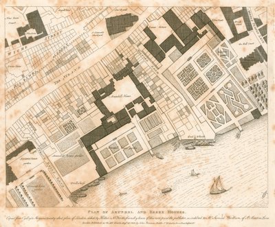 Plano de las Casas Arundel y Essex, Londres de English School