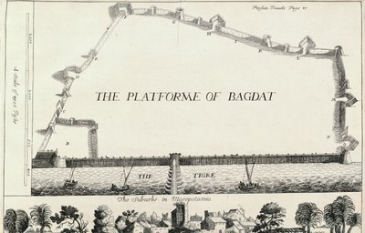Plano de Bagdad, de una traducción inglesa de Les Six Voyages de J.B. Tavernier de English School
