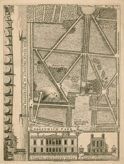 Plano del Parque de Greenwich, Londres de English School