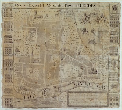 Plano de Leeds, levantado por John Cossins, c.1730 de English School