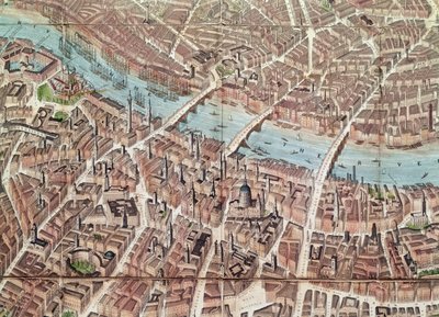 Plano de Londres mirando hacia Southwark de English School