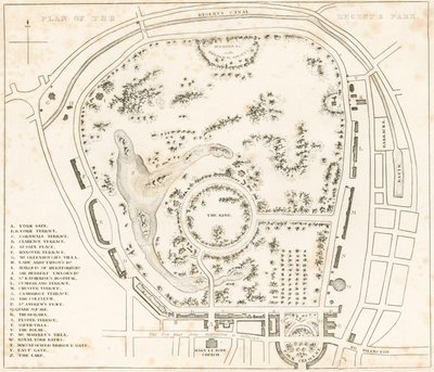 Plano de Regents Park, Londres de English School