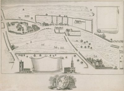Plano de los suburbios del noroeste de Londres alrededor de St Giles in the Fields de English School