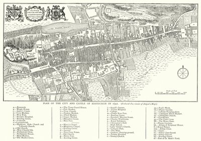 Plano de la Ciudad y Castillo de Edimburgo en 1742 (grabado) de English School