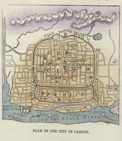 Plano de la ciudad de Cantón de English School