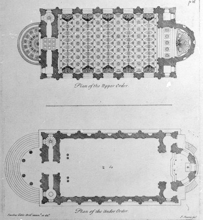 Plan de los Órdenes Superior e Inferior de St. Marys Le Strand, Westminster, 1720 de English School