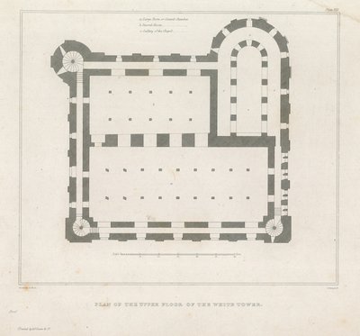 Plano del piso superior de la Torre Blanca de English School