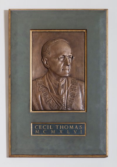 Placa con Cecil Thomas, Escultor y Medallista, 1946 de English School