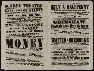 Cartel emitido por el Teatro Surrey de English School