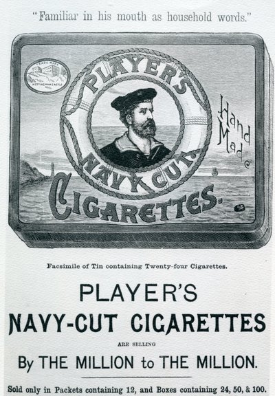 Cigarrillos Players Navy Cut, siglo XX de English School