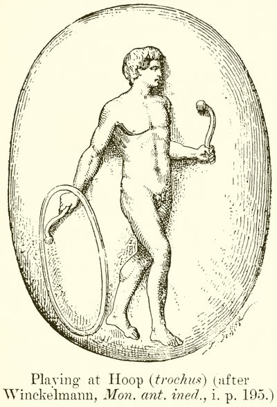Jugando al Aro (trochus) (después de Winckelmann, Mon. ant. ined., i. p. 195) de English School