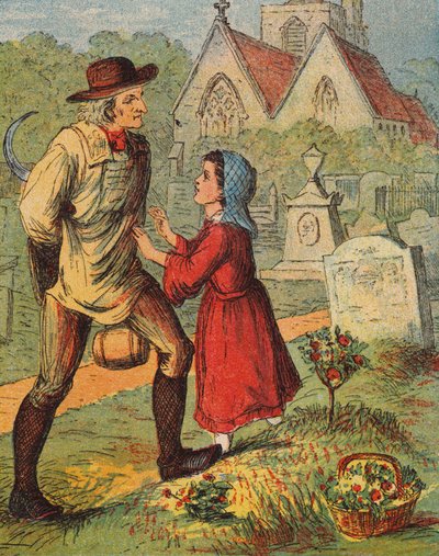 "¡Por favor, no pise ahí, señor!" (litografía en color) de English School