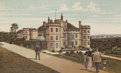Plymouth: Mount Edgcumbe House (litografia en color) de English School