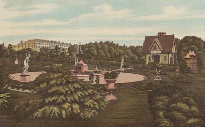 Plymouth: Swiss Lodge and Gardens, Devonport Park (litografia en color) de English School