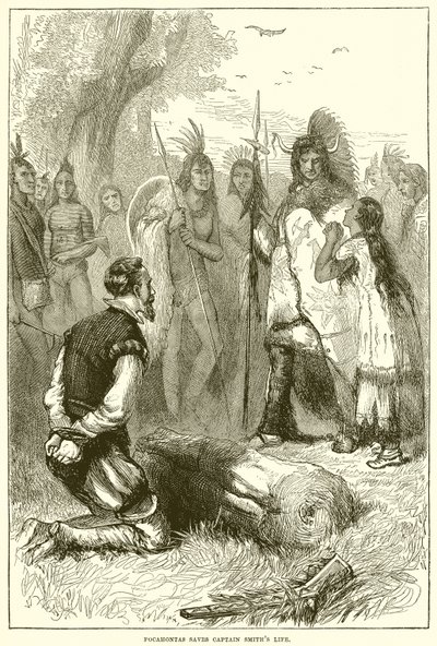 Pocahontas salva la vida del Capitán Smith de English School