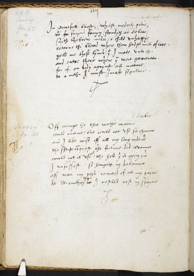 Poemas de Sir Thomas Wyatt, f.54v, c.1530-39 (tinta sobre papel) de English School