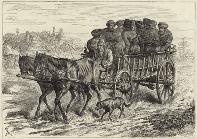 Judíos polacos yendo al mercado de English School