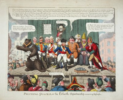 Charlatanes políticos, o la sociedad de Erfurth comenzando su negocio, pub. 1808 de English School