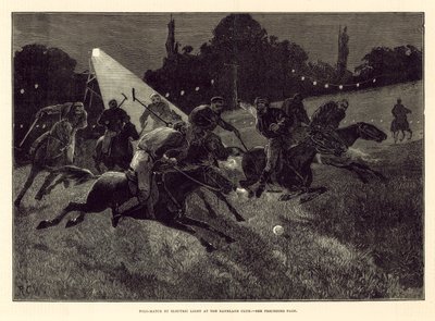 Partido de polo con luz eléctrica en los Jardines de Ranelagh de English School