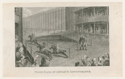 Carrera de ponis en el Anfiteatro de Astley de English School
