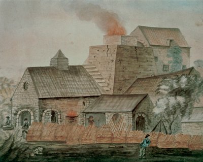 Ferrería de Pontygwaith (acuarela sobre papel) de English School