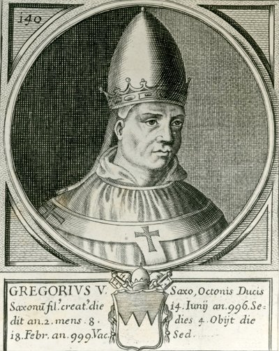 Papa Gregorio V (972-999) (grabado) de English School
