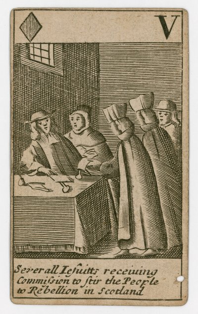 Carta de juego del Complot Papista de English School