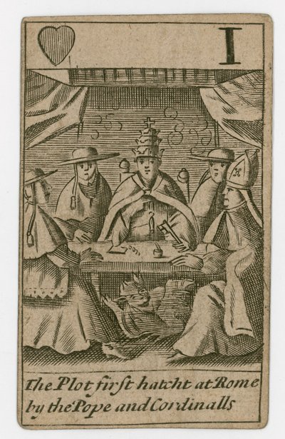 Carta de juego del Complot Papista de English School