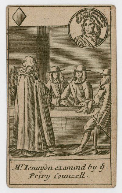 Carta de juego del Complot Papista, 1679 de English School