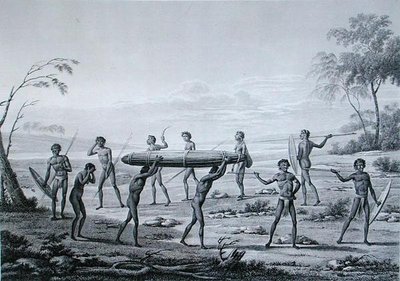Port Jackson, Nueva Holanda: Ceremonia de entierro aborigen, de 