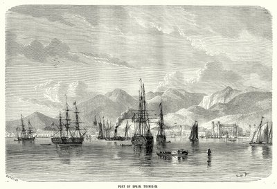 Puerto España. Trinidad (grabado) de English School