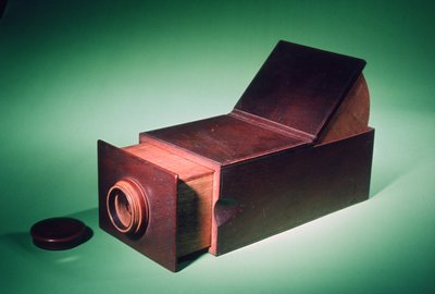 Cámara oscura portátil de caja deslizante, c.1800 (madera) de English School