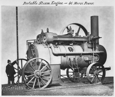 Máquina de vapor portátil, del álbum Máquinas de vapor mejoradas, máquinas de trilla y otras especialidades, c.1890 de English School