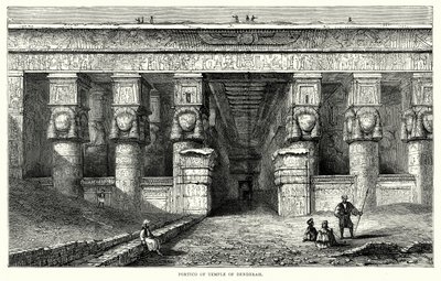 Pórtico del templo de Denderah (grabado) de English School