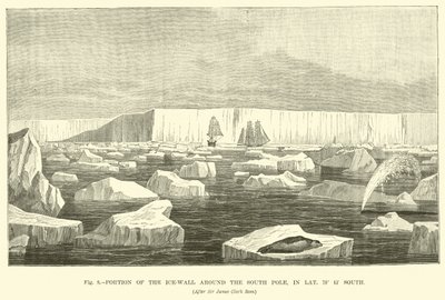 Porción de la pared de hielo alrededor del Polo Sur, en la Latitud 78° 15 Sur de English School