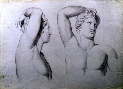 Bustos de desnudos, c.1780 de English School