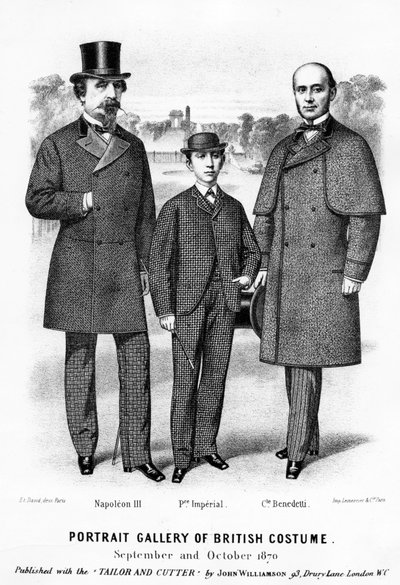 Galería de Retratos de Trajes Británicos, publicado con el Tailor and Cutter por John Williamson, 1870 de English School