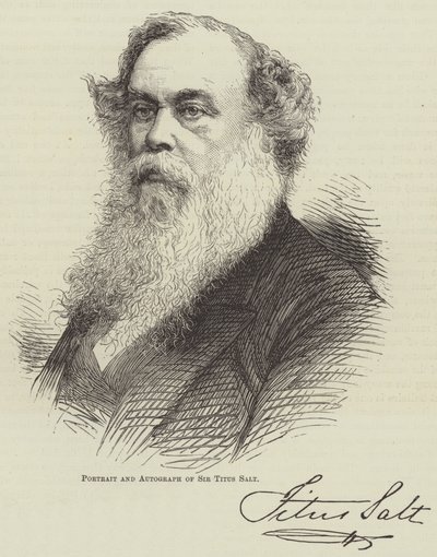 Retrato y Autógrafo de Sir Titus Salt de English School