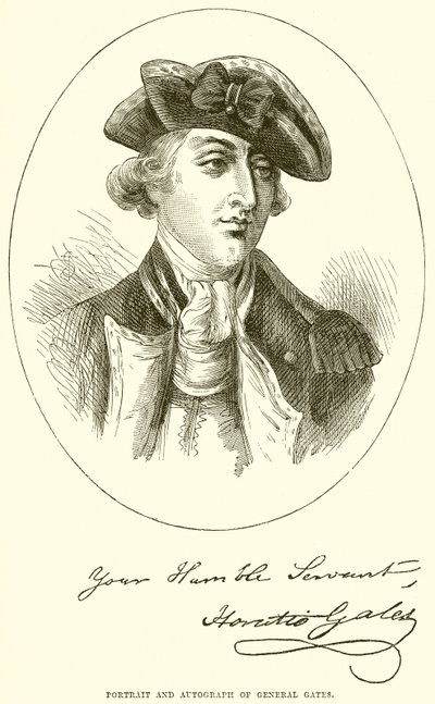 Retrato y autógrafo del General Gates de English School