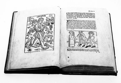 Retrato de Esopo, de una traducción ilustrada de las Fábulas de Esopo por William Caxton (c.1422-91) 1434 de English School