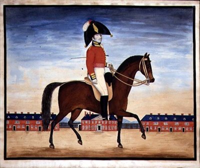 Retrato del Capitán William Manfull del 3er Regimiento de Dragones Ligeros del Rey de English School