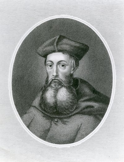 Retrato del Cardenal Reginald Pole (1500-58) (grabado) de English School
