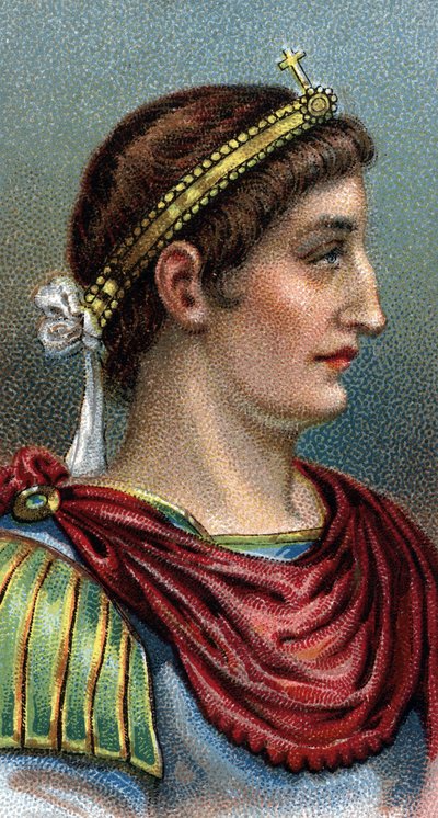 Retrato de Constantino el Grande (Constantino I el Grande, 270-337) - De la serie "Líderes de Hombres" de English School