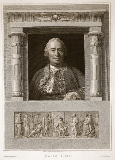 Retrato de David Hume, ilustración de La Historia de Inglaterra de David Hume, pub. por R. Bowyer, Londres, 1812 de English School