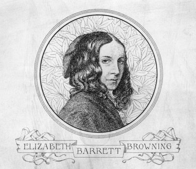 Retrato de Elizabeth Barrett Browning (1806-61) de English School