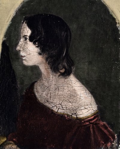 Retrato de Emily Jane Bronte, poeta y escritora británica (1818-1848). National Portrait Gallery. de English School