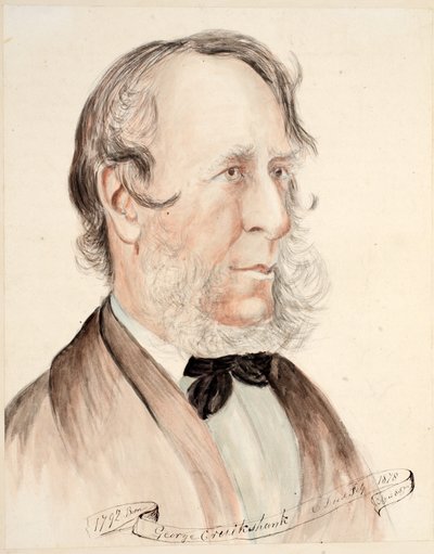 Retrato de George Cruikshank de English School